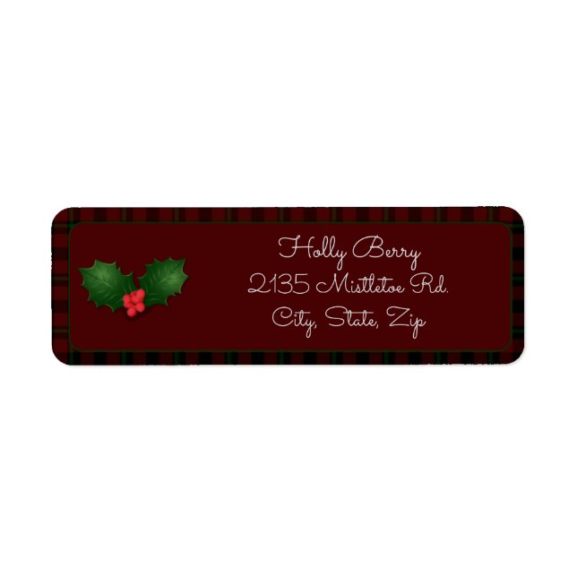Etiqueta Red Tartan Holly (Frente)