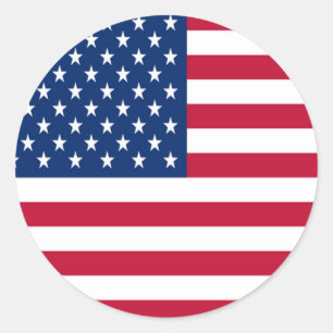 Etiqueta redonda/bandeira americana