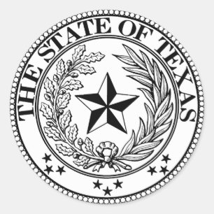 Etiqueta redonda clássica do estado do Texas, 