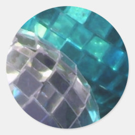 Etiqueta redonda com detalhes Blue Baubles