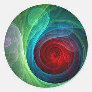 Etiqueta redonda da arte abstracta de Red Storm