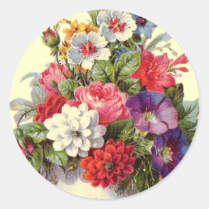 Etiqueta redonda da arte floral