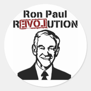 Etiqueta redonda da revolução de Ron Paul