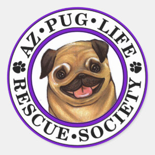 Etiqueta redonda da vida do Pug de AZ