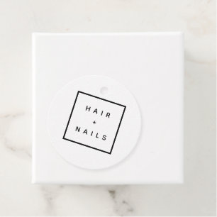 Etiqueta redonda de logotipo elegante HAIR + UNHAS