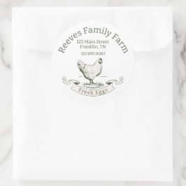 Etiqueta redonda de ovos