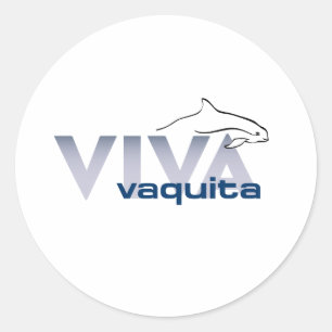 Etiqueta redonda de Viva Vaquita