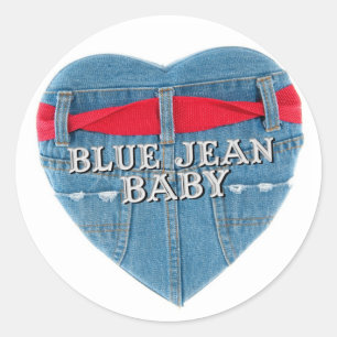 Etiqueta redonda do bebê azul de Jean