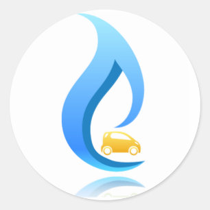Etiqueta redonda do carro de CNG