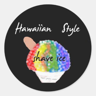 Etiqueta redonda do gelo havaiano do Shave do