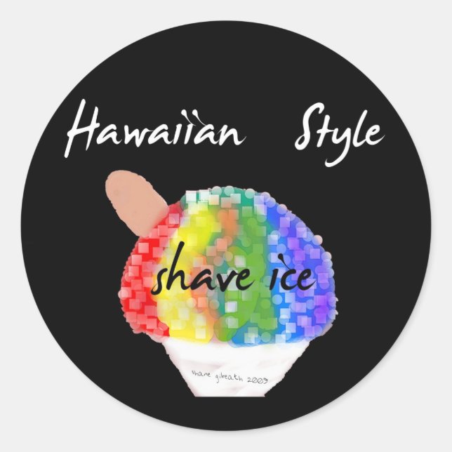 Etiqueta redonda do gelo havaiano do Shave do (Frente)