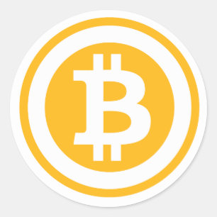 Etiqueta redonda do logotipo de Bitcoin
