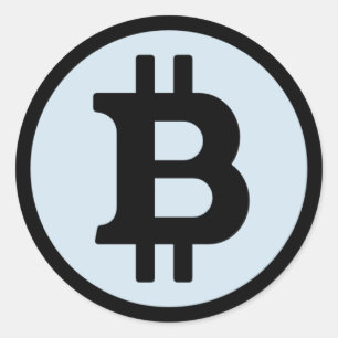 Etiqueta redonda do logotipo de Bitcoin
