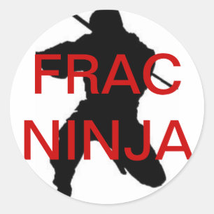 etiqueta redonda do ninja do frac