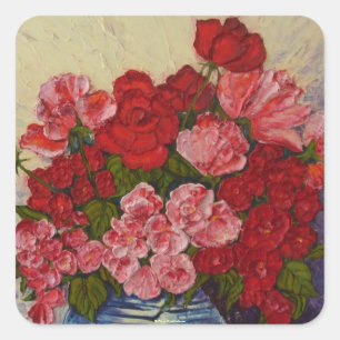 Etiqueta redonda dos rosas & das peônias