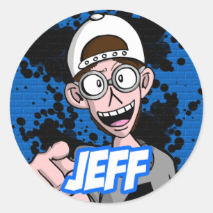 Etiqueta redonda Jeff