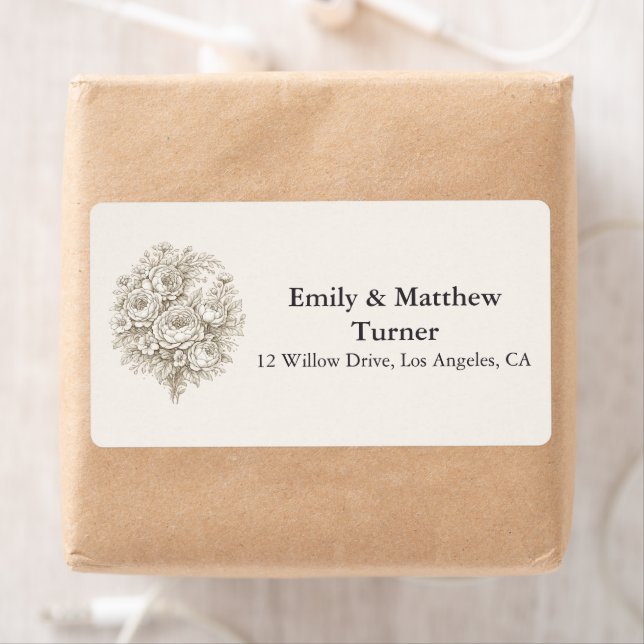 Etiqueta Regency Botanical Engraving Wedding (Insitu)