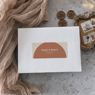 Etiqueta Regresso de Casamento Formal de Terracotta Minimal