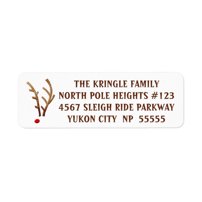 Etiqueta Reindeer abstrato Vermelho-Nosed (Frente)
