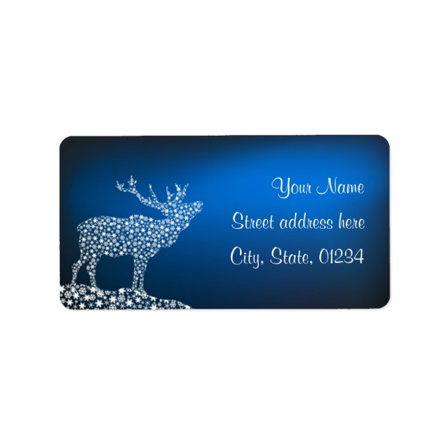 Etiqueta Reindeer de Natal e Estrelas (Frente)