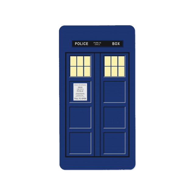 Etiqueta Reino Unido - Blue Police Call Box 1 (Frente)