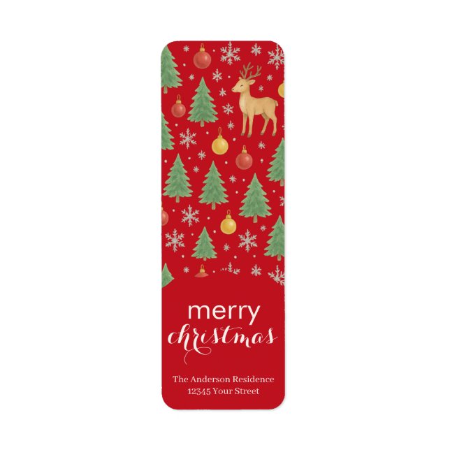 Etiqueta Rena de Água e Árvore de Natal -  (Frente)