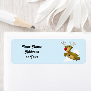 Etiqueta Rena de Natal Bela Voadora