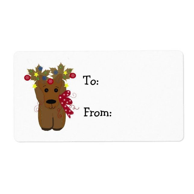Etiqueta Rena de Natal Fofa (Frente)