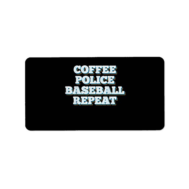 Etiqueta Repetição de Baseball da Polícia de Café (Frente)