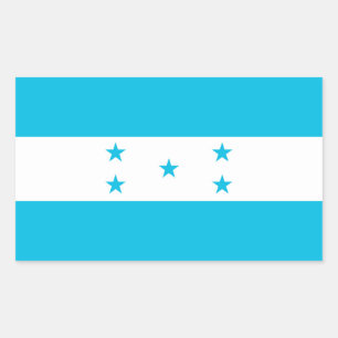 Etiqueta retangular com bandeira de Honduras