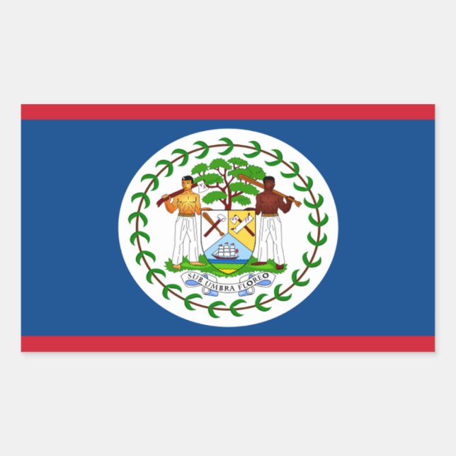 Etiqueta Retângulo de Sinalizador Belize (Frente)