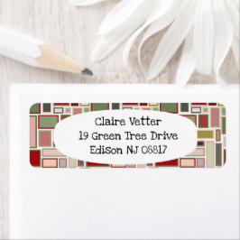 Etiqueta Retângulos de Natal Boho