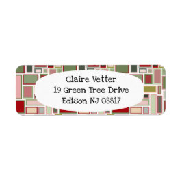 Etiqueta Retângulos de Natal Boho