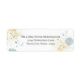 Etiqueta RETORNAR ENDEREÇO | Bandejas Azuis e Douradas