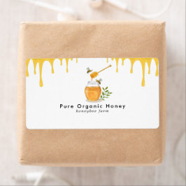 Etiqueta Retorno da Fazenda de Mel Orgânico Moderna 