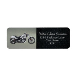 Etiqueta Retorno de Motocicleta Endereço Negro Silver Men