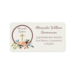 Etiqueta Retorno do Bebê Floral Floral Dourado Elegante