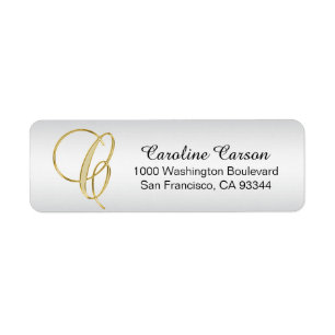 Etiqueta Retorno Dourado de prata do envelope da letra "C"