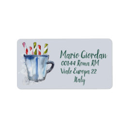 Etiqueta Retorno Endereço de Peppermint Chocolate Quente