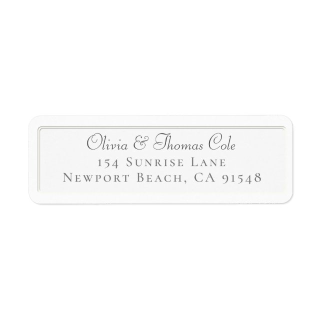 Etiqueta Retorno Simples e Elegante Clássico (Frente)