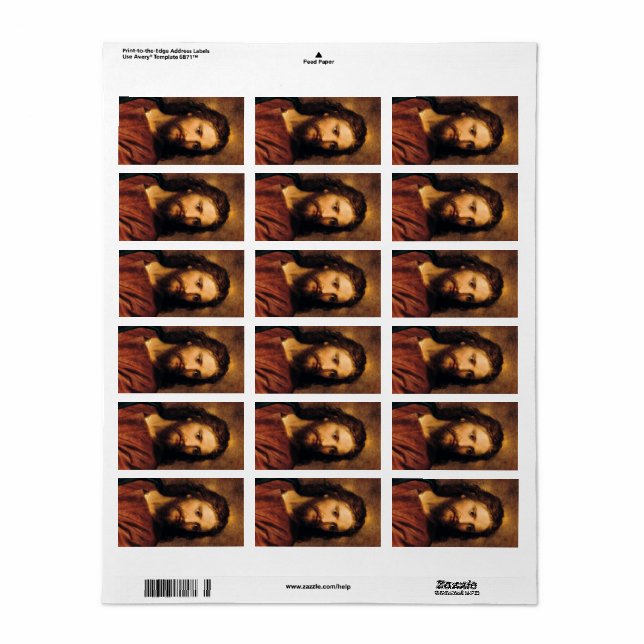 Etiqueta Retrato do Cristo por Heinrich Hofmann (Toda a folha)