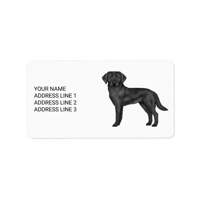Etiqueta Retriever Labrador Retriever Lab preto e texto per (Frente)