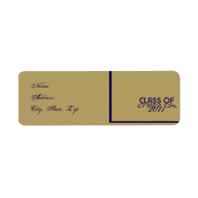 Etiqueta Retro Blue e Dourado endereço de devolução para gr (Frente)