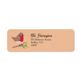 Etiqueta Retro Cardinal Midcentury Bird Art Return Address