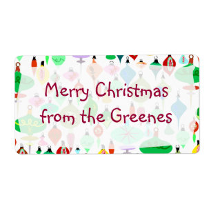 Etiqueta Retro Christmas Labels