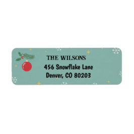 Etiqueta Retro Christmas Ornament Holly Berry Label