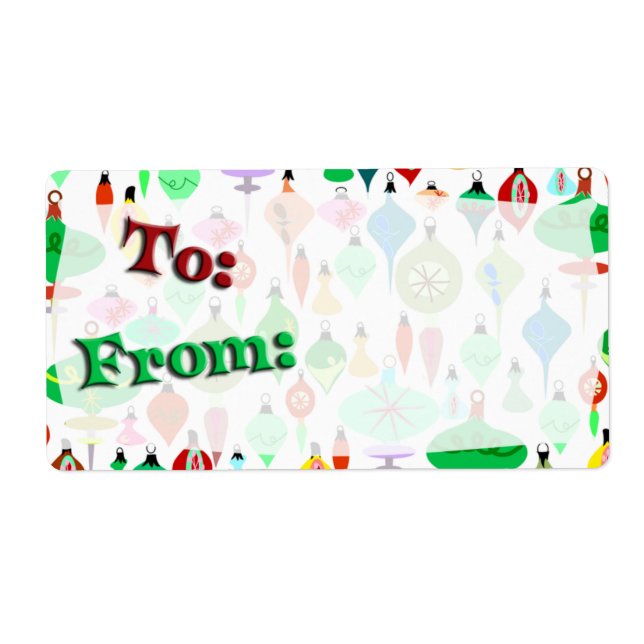 Etiqueta Retro Christmas To From Labels (Frente)