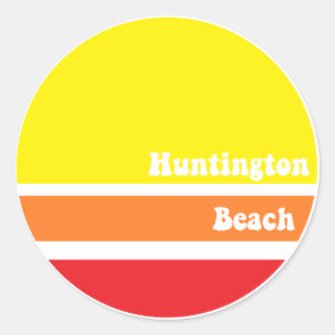 Etiqueta retro de Huntington Beach