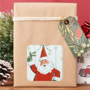 Etiqueta retro do papai noel do feriado do Natal