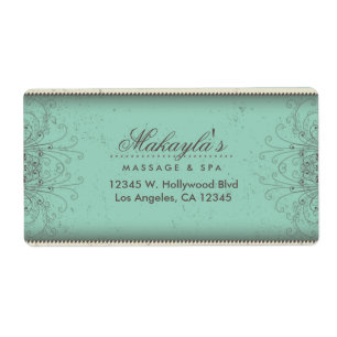 Etiqueta Retro elegante moderno elegante do damasco floral